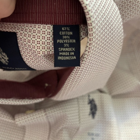 U.S. Polo Assn Collar Dress Shirt Mens Size Medium 15-15.5 New With Tag Pattern - Picture 5 of 5